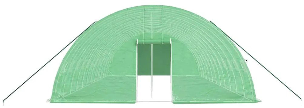Estufa com estrutura de aço 72 m² 12x6x2,85 m verde