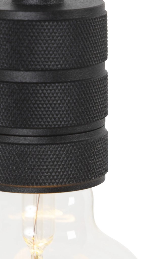 Candeeiro de suspensão design preto com ficha - Cavalux