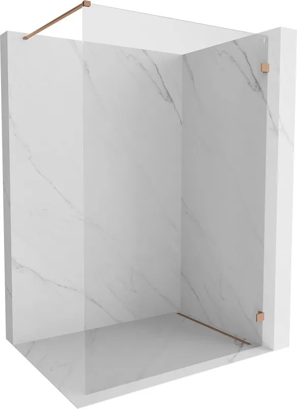 Mexen Lunar painel de duche Walk-in direito 50 x 200 cm, transparente 8 mm, cobre escovado - 830-050-000-65-00-P