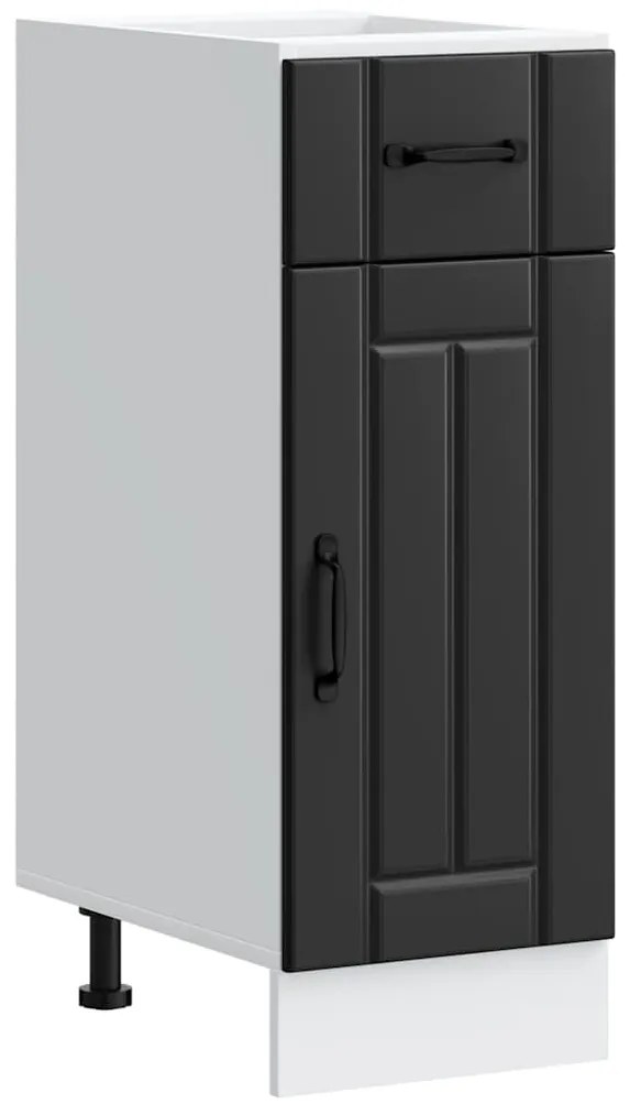 vidaXL Armário de cozinha baixo Lucca derivados de madeira preto