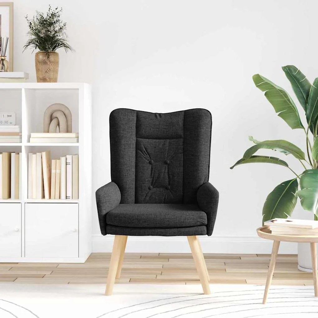 Cadeira Relaxante vidaXL Tecido Preto