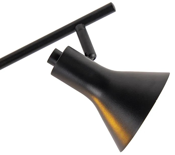 Foco moderno preto com dourado 4 luzes - Magno Moderno