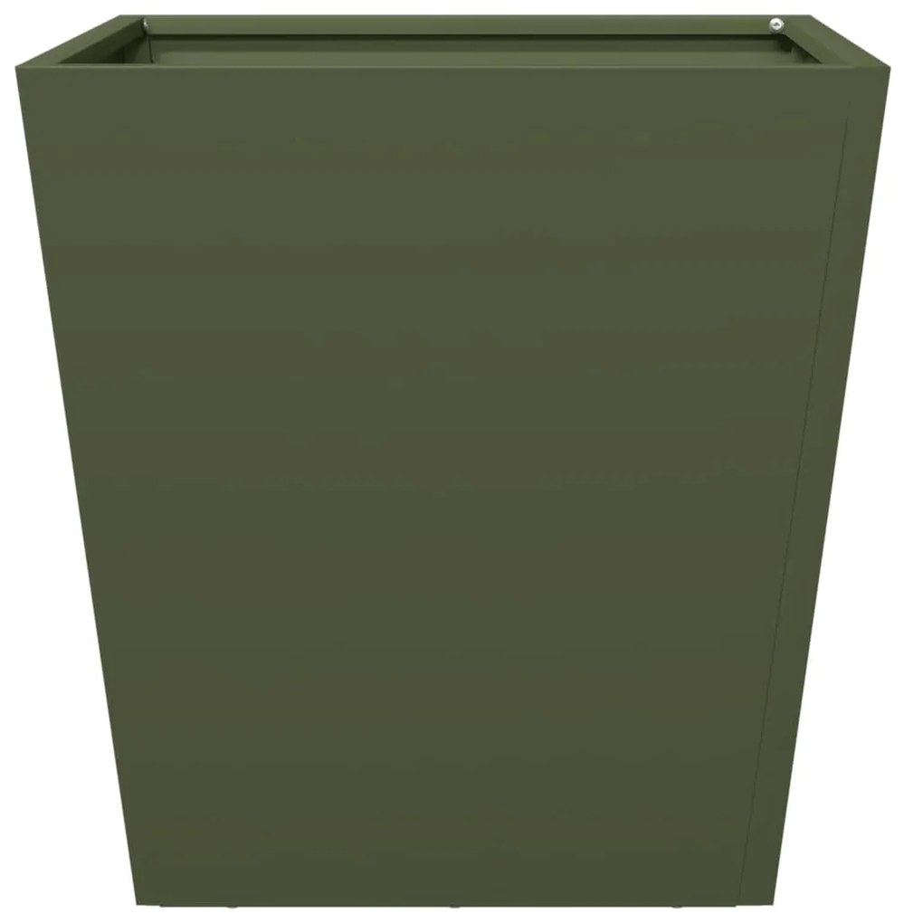 Vaso/floreira de jardim 40x40x40 cm aço verde azeitona