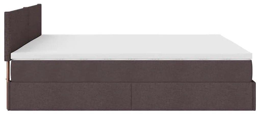 Estrutura de cama otomana com colchão 180x200cm castanho escuro
