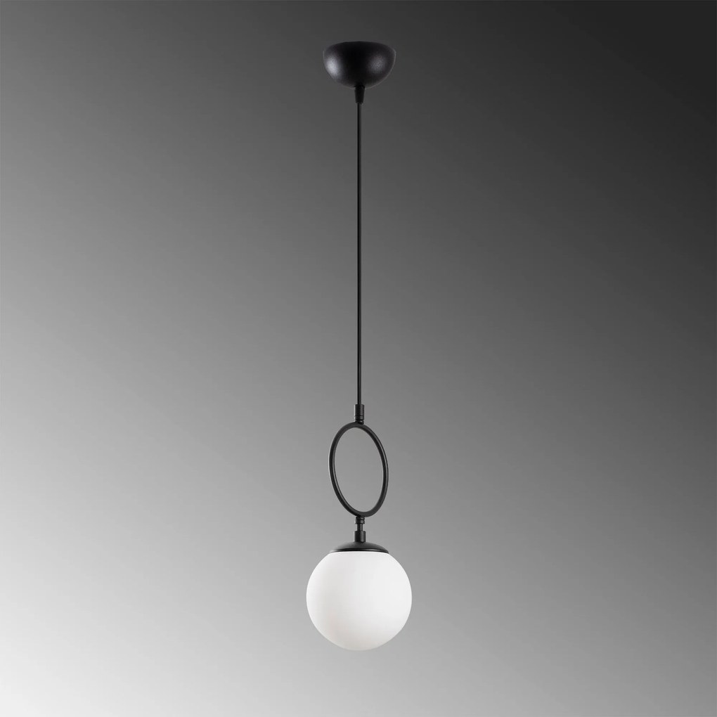 Candeeiro de Teto Ring – Preto – 15 cm x 127 cm