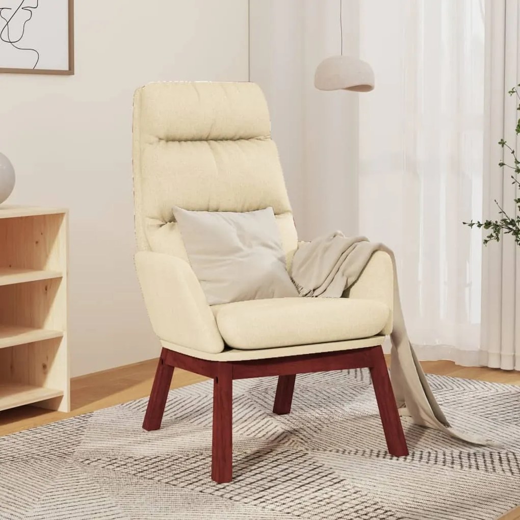 vidaXL Cadeira de descanso tecido cor creme