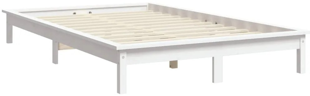 Estrutura de cama king size 150x200 cm pinho maciço branco