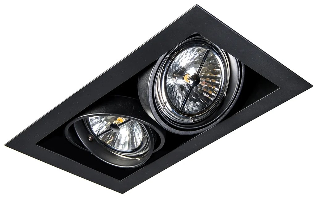 Foco embutido preto ajustável AR111 2 luzes - Oneon Design,Moderno