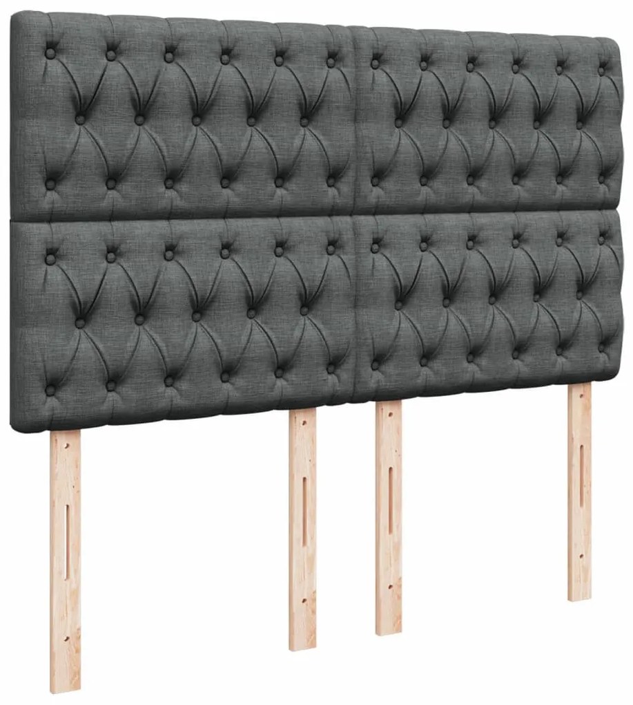 Cama com molas/colchão 140x200 cm tecido cinzento-escuro