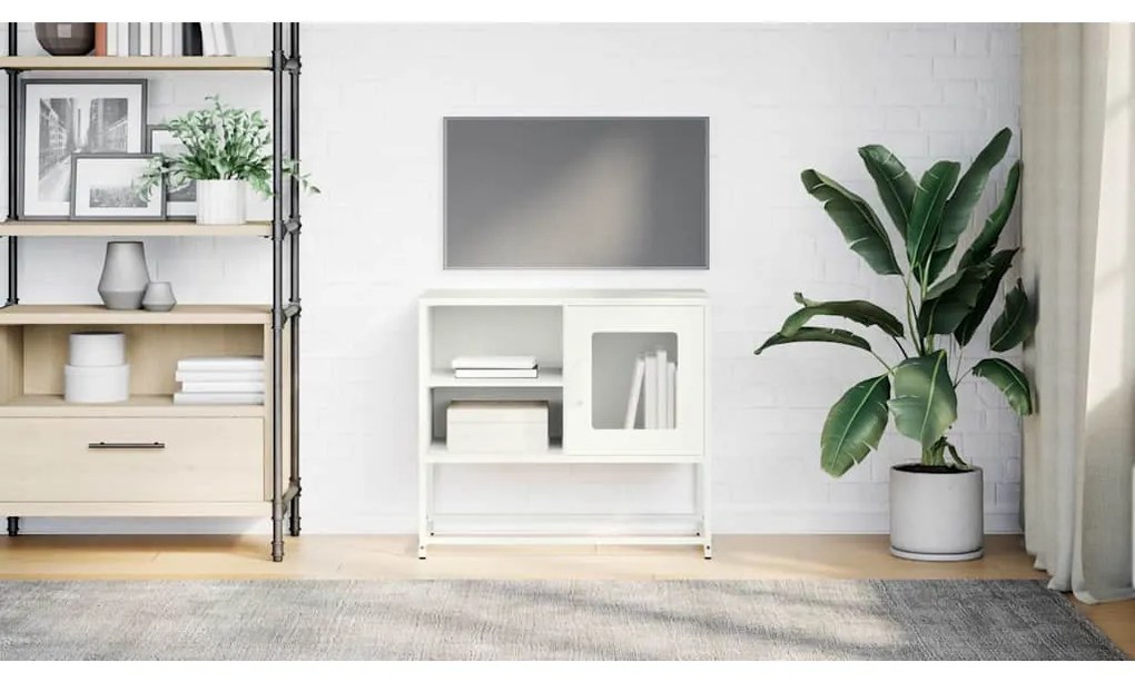 Móvel de TV 68x39x60,5 cm aço branco