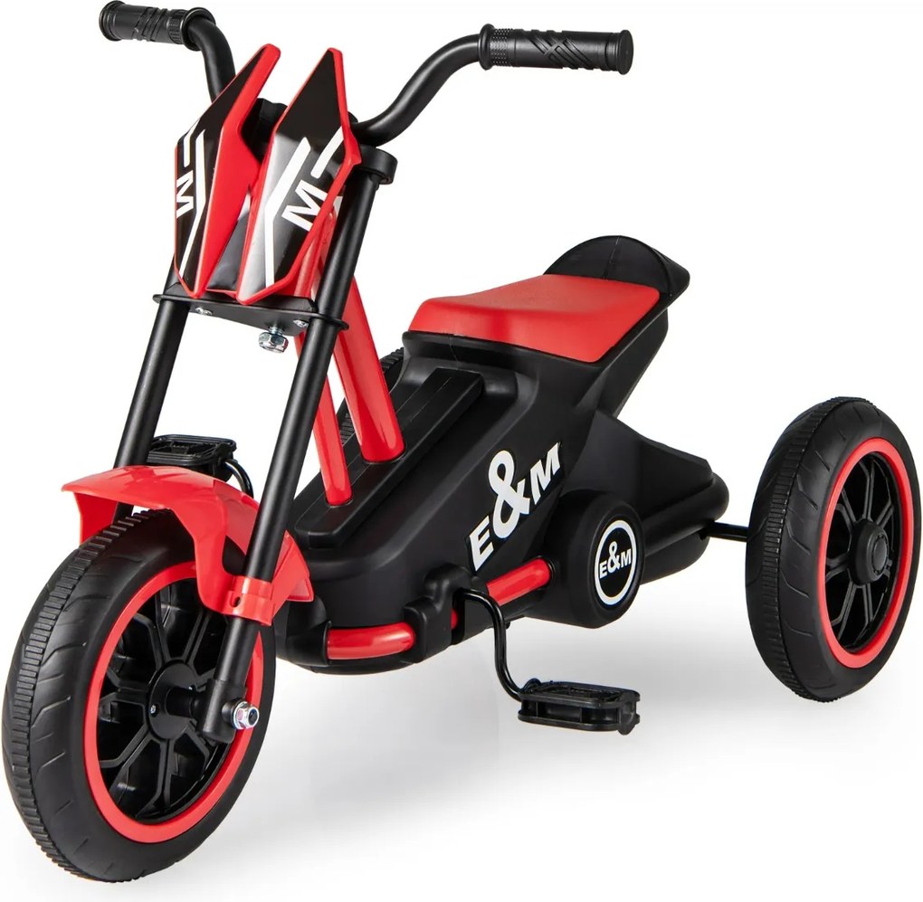 Triciclo para crianças de 3 rodas com pedais para frente/trás vermelho