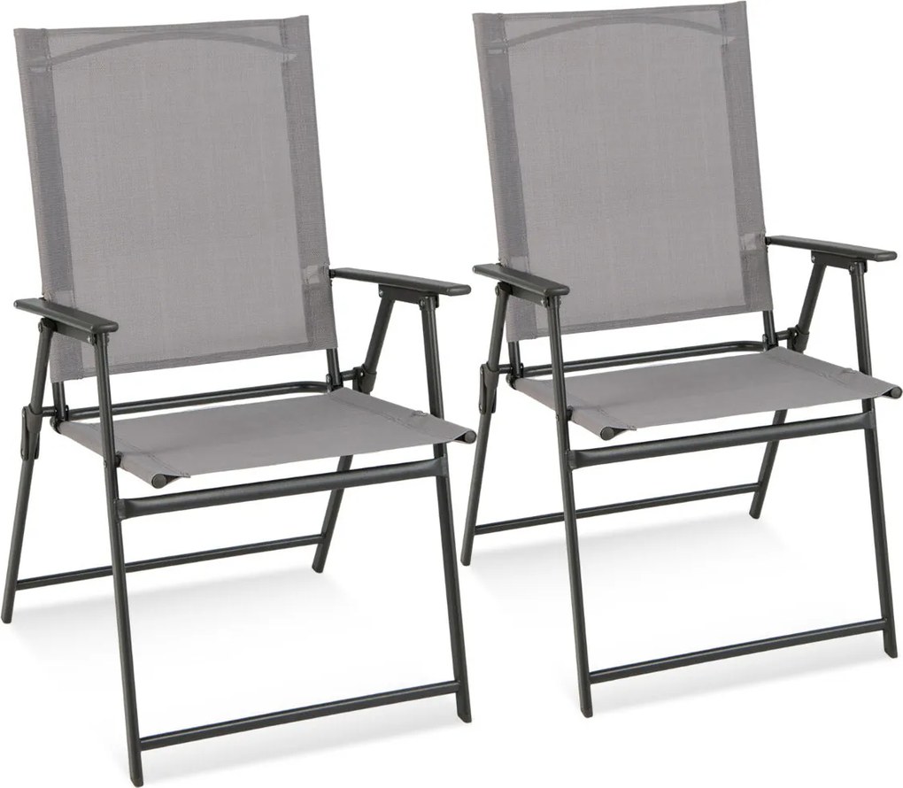 Conjunto 2 Cadeiras Dobráveis Funchal com Encosto Alto – 62x58x96 cm –