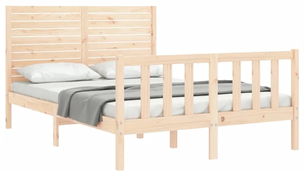 Cama sem colchão 140x200 cm madeira de pinho maciça