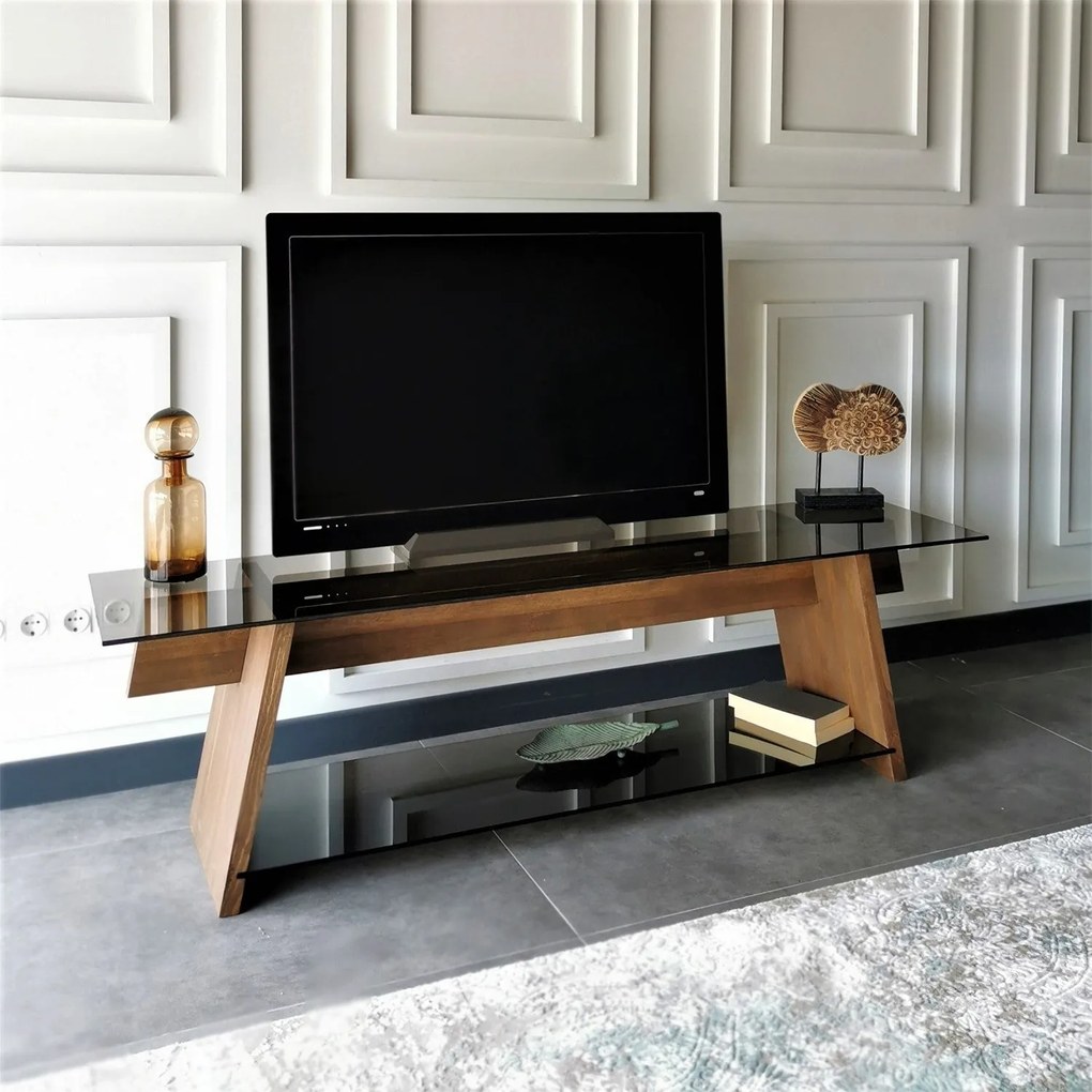 Móvel TV TV201 – Walnut Black – 158 cm