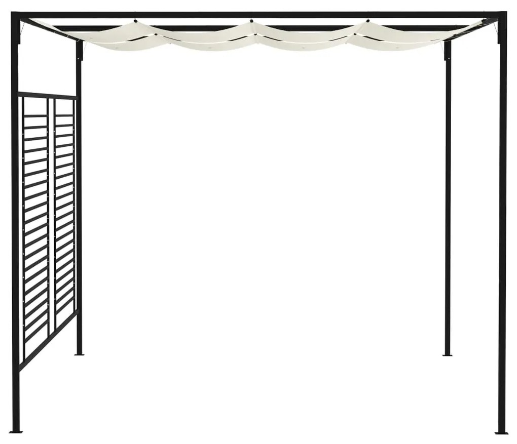 Gazebo com telhado retrátil 3x4x2,3 m 180 g/m² cor creme