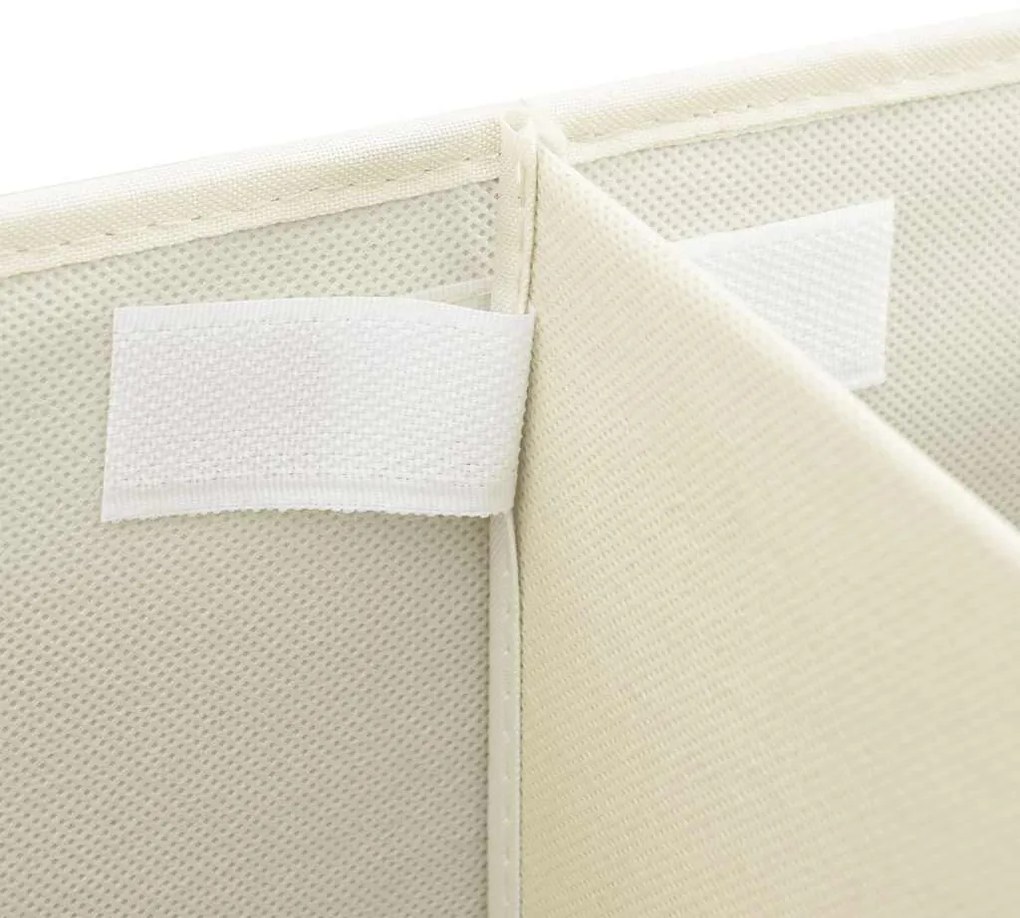 Caixas de arrumação 2 pcs 50x30x25 cm tecido creme