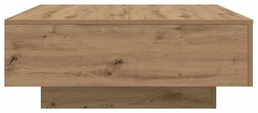 Mesa de Centro vidaXL com Luzes de LED Carvalho Artesanal 80x80x31 cm