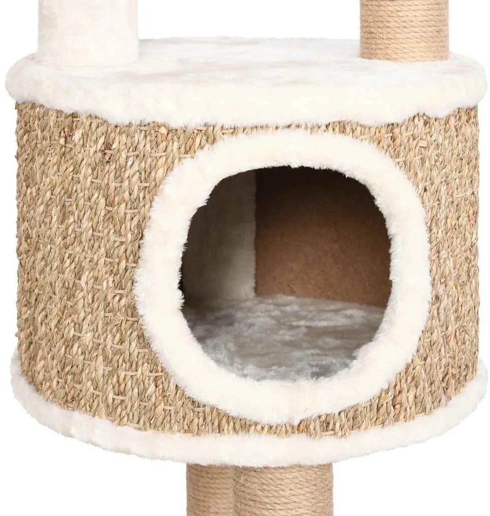 Árvore para gatos c/ postes e almofadão 148 cm erva marinha