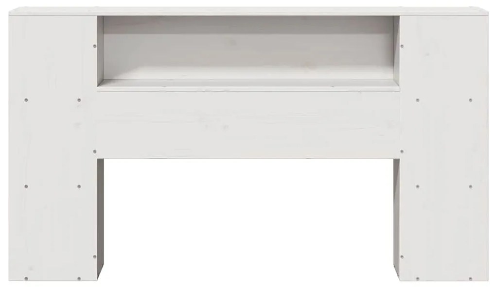 Cabeceira com arrumação 150 cm madeira de pinho maciça branco