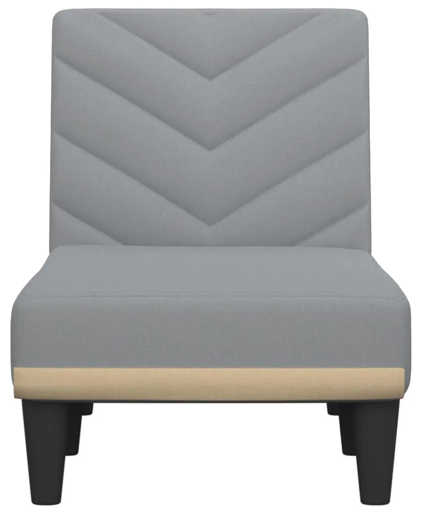 Chaise longue tecido cinzento-claro