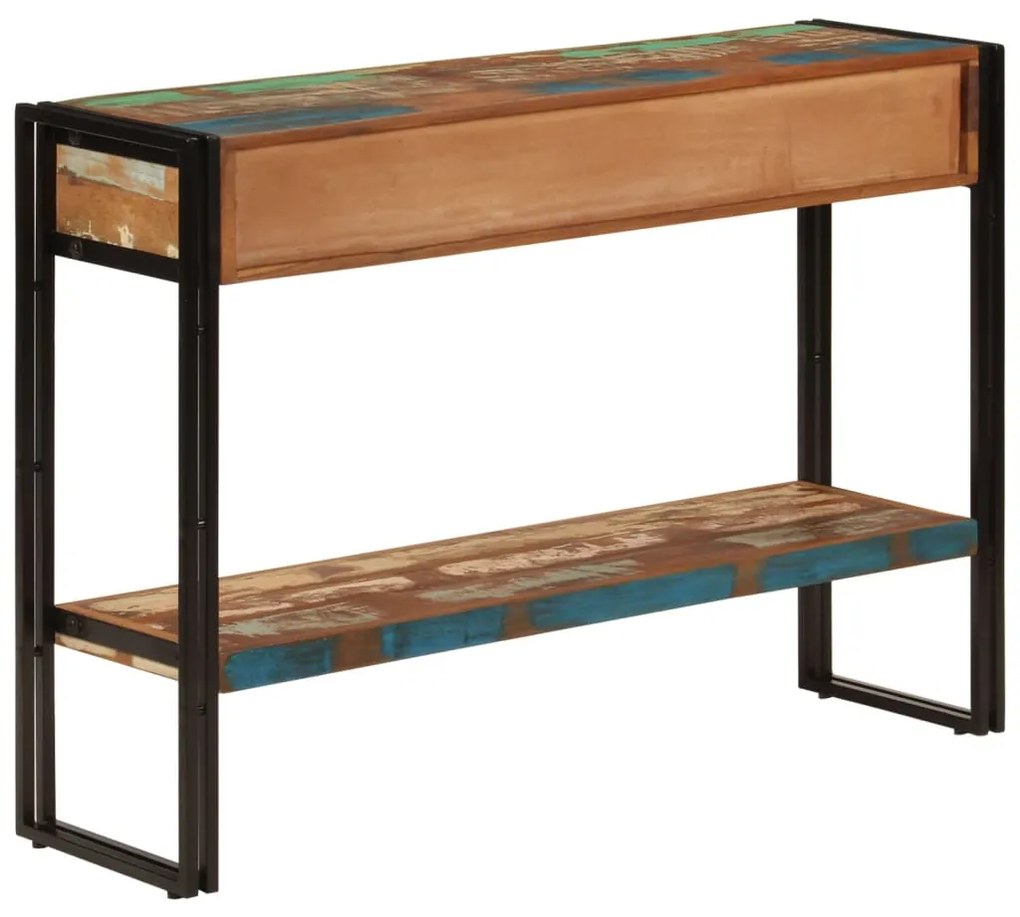 Mesa consola 110x30x76 cm madeira recuperada maciça