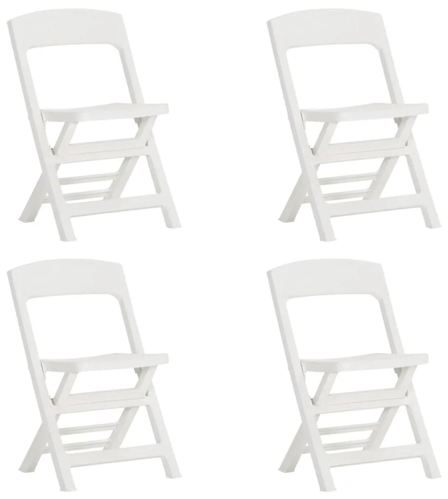 Cadeiras de jardim dobráveis 4 pcs PP branco