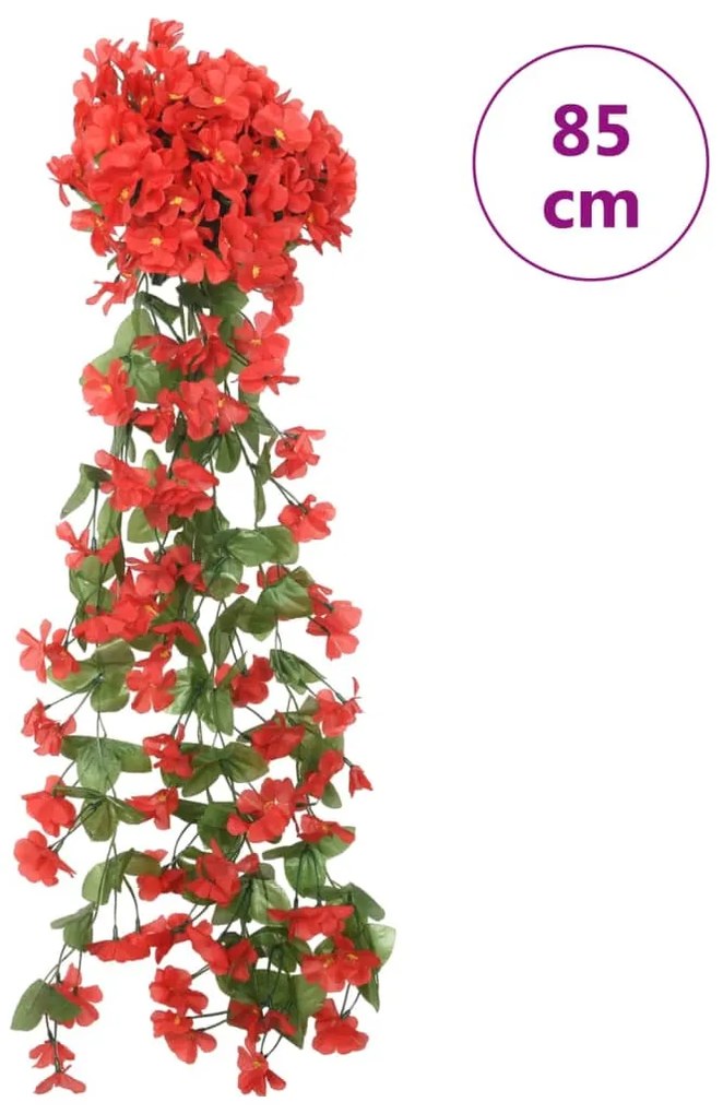 Grinaldas de flores de Natal 3 pcs 85 cm vermelho
