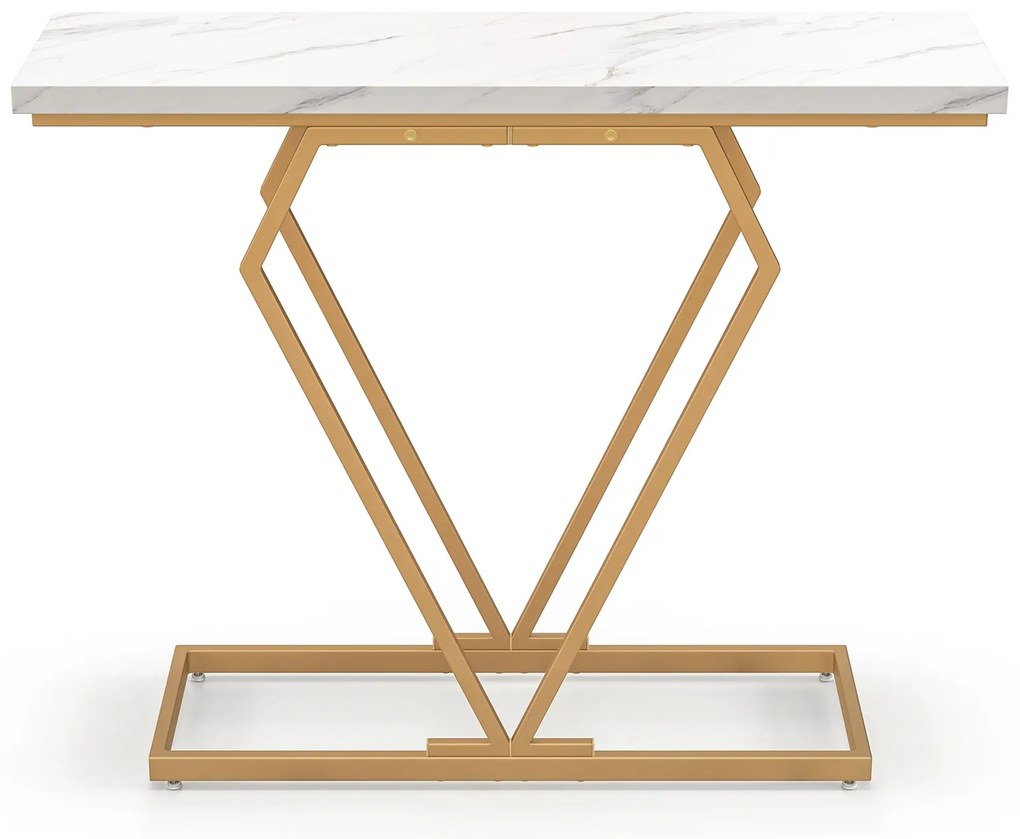 Mesa Lateral Quadrada com Vidro Temperado e Acabamento Dourado e Moldura Geométrica - Preto