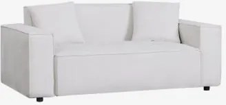 Sofá De 2 Lugares Em Chenille Basian Chenille Branco Pérola - Sklum