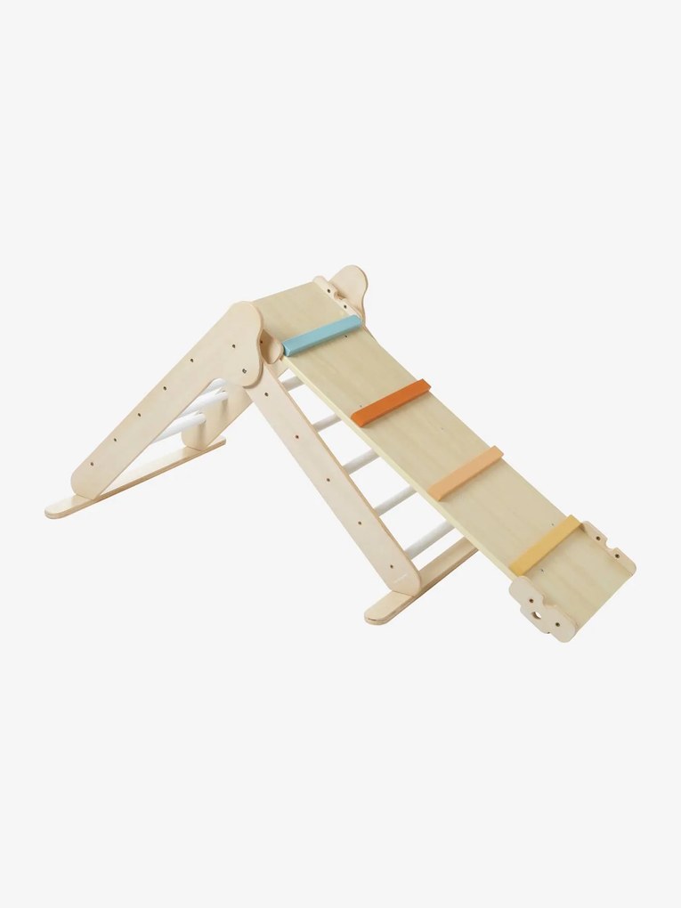 Triângulo de escalada Montessori, em madeira FSC® bege medio liso com motivo