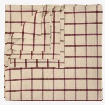 Toalha De Mesa De 150x150 Cm Em Algodão Oriska Bege Tapioca - Vermelho Vinho - Sklum