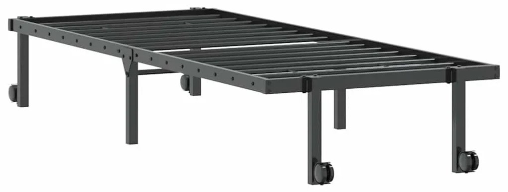 Estrutura de cama sem colchão Dobrável 80x200 cm aço preto