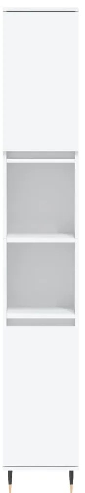 3 pcs conjunto móveis casa de banho madeira processada branco