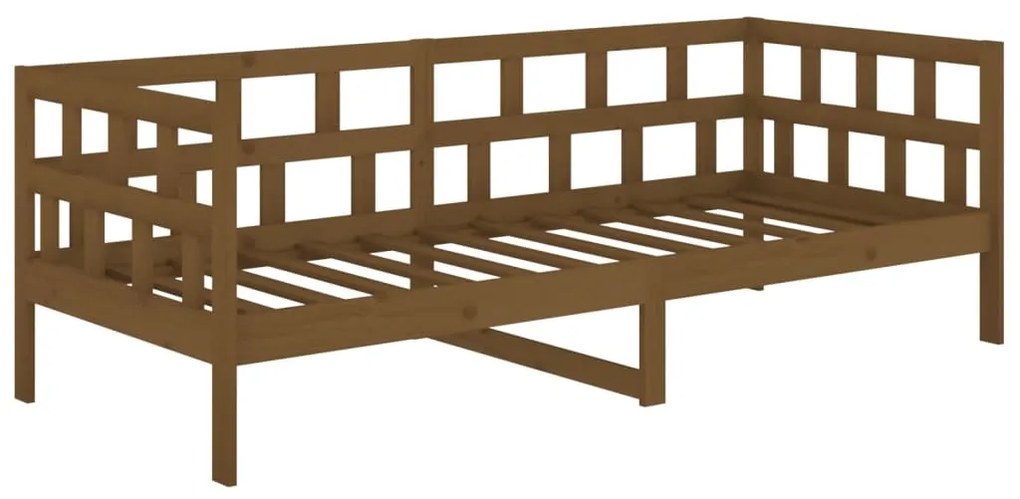 Sofá-cama 90x190 cm madeira de pinho maciça castanho mel