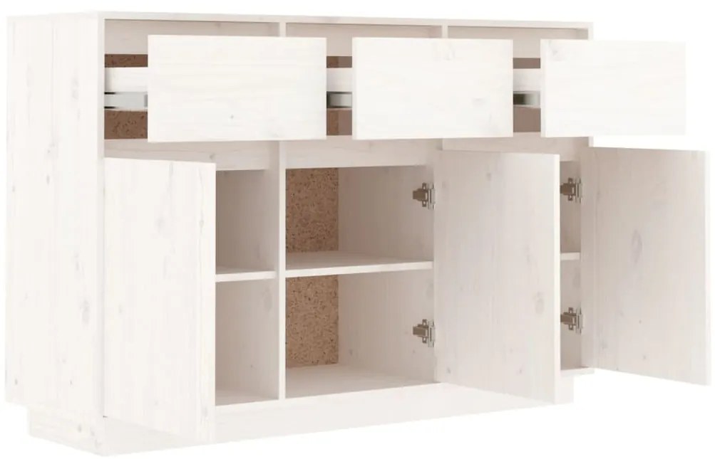 Aparador 110x34x75 cm madeira de pinho maciça branco