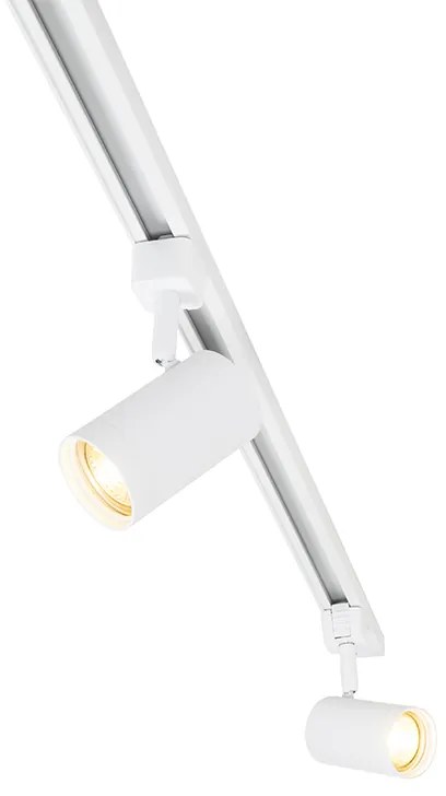 Sistema de trilhos moderno branco monofásico com 5 focos - Iconic Jeana Moderno
