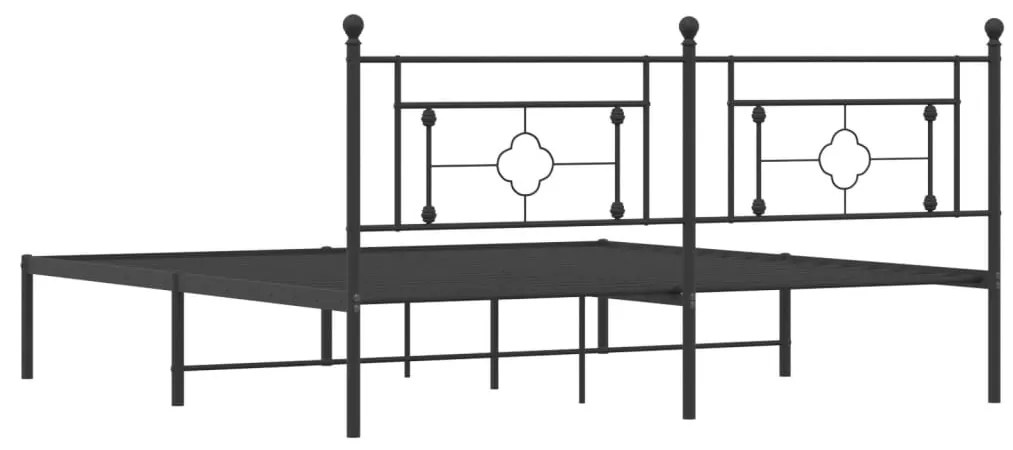 Estrutura de cama com cabeceira 183x213 cm metal preto