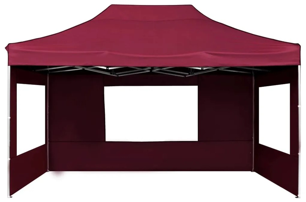 Tenda dobrável prof. c/ paredes alumínio 4,5x3m vermelho tinto