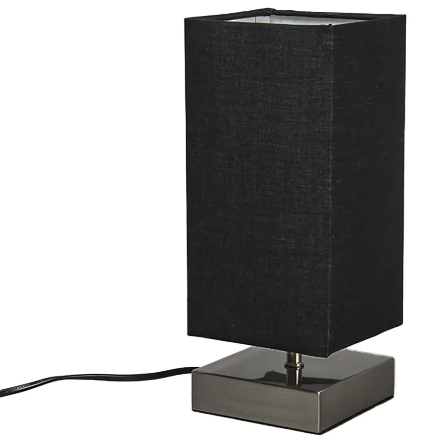 Candeeiro de mesa moderno preto com aço - Milo