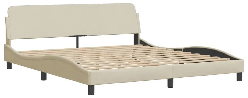 Cama com colchão 180x200 cm tecido cor creme