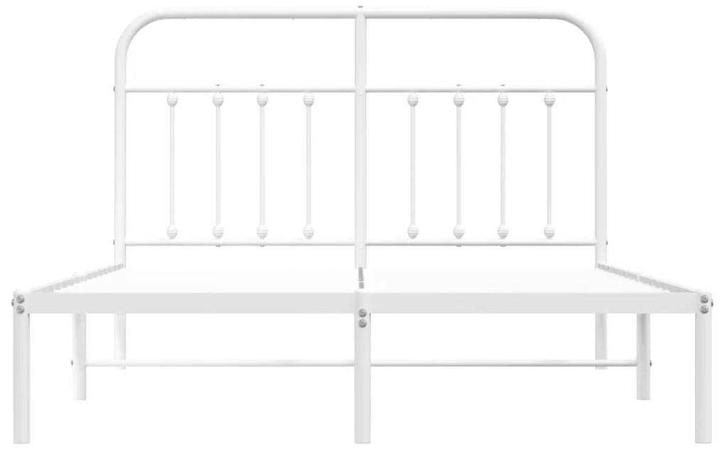 Estrutura de cama com cabeceira 140x190 cm metal branco