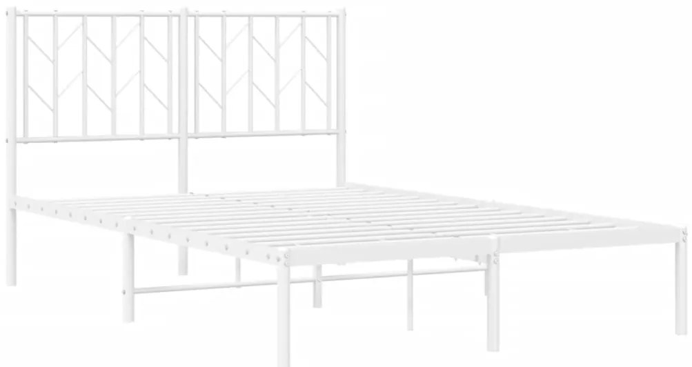 Estrutura de cama com cabeceira 120x190 cm metal branco