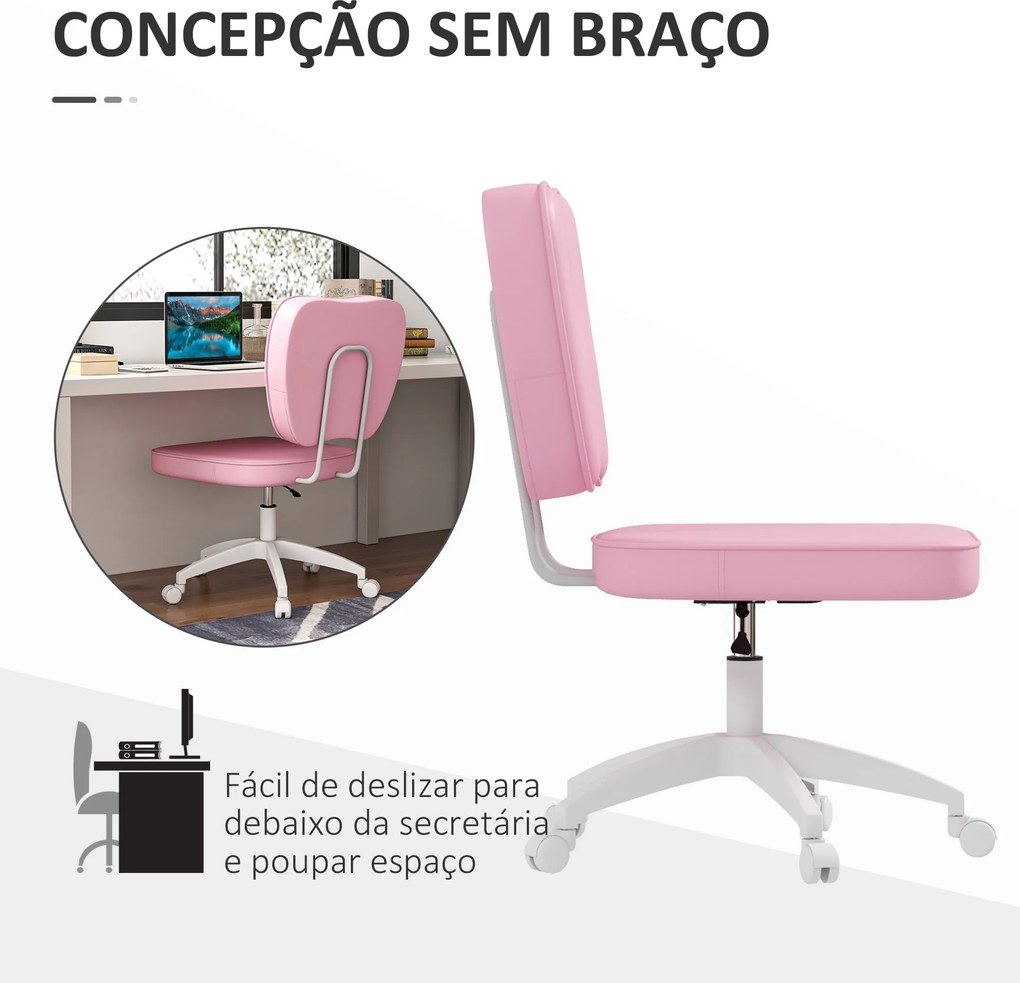 Vinsetto Cadeira de Escritório Estofada em PU Cadeira de Escritório Gi