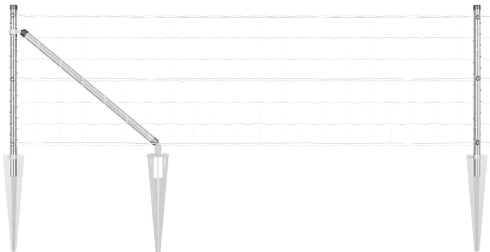 Cerca Euro da com 13 postes de espeto, 0,8 x 25 m, em aço galvanizado.