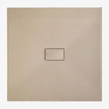 Base De Duche Em Resina Smc Quadrada Antiderrapante E Extrafina Soho Castanho Areia Claro & 100 X 100 Cm - Sklum