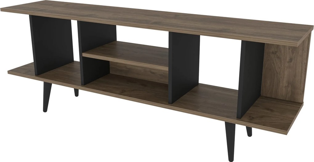 Móvel TV Akya – Walnut e Preto – 160x35x38,6 cm