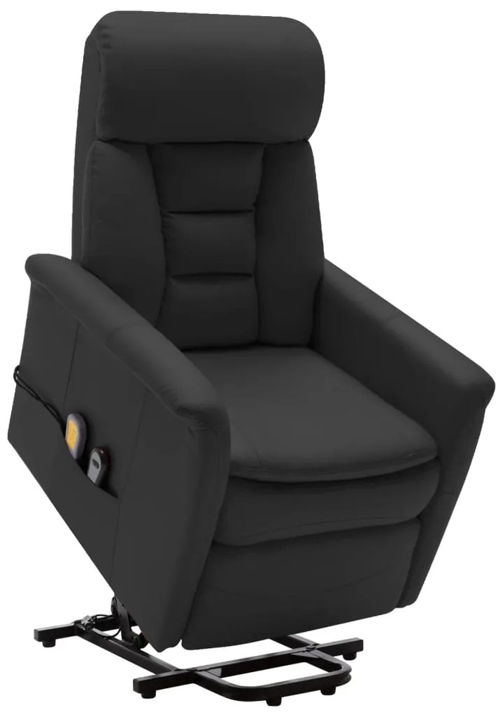 vidaXL Poltrona massagens elevatória couro artificial preto
