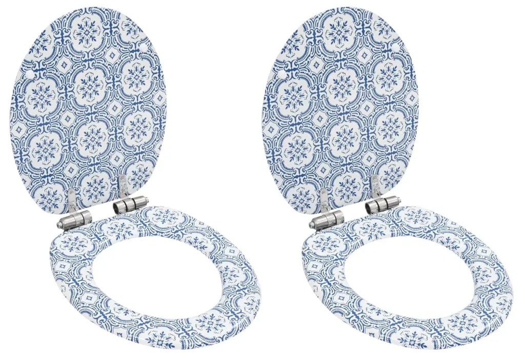 vidaXL Assentos sanita 2 pcs tampas fecho suave MDF design porcelana