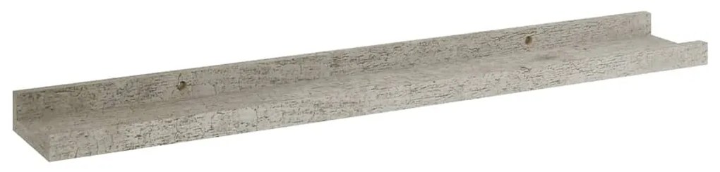 Prateleiras de parede 2 pcs 60x9x3 cm cinzento cimento