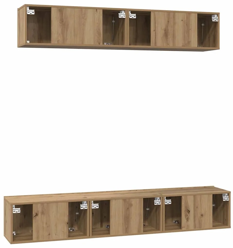 Conjunto de móvel de TV 5 pcs carvalho artisiano Médio
